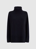 Wool-Cashmere Roll-Neck Jumper in Navy