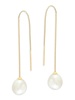 14K Yellow Gold & 9.5-10MM Freshwater Pearl Threader Earrings