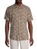 Leaf Print Linen Blend Shirt