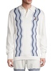 Swirl Stripe Gauzy Knit Polo