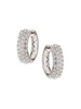 14K White Gold & 1 TCW Lab-Grown Diamond Huggie Earrings