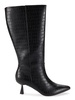 Blair 64MM Croc Embossed Knee-High Boots