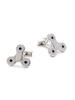 Rhodium Plated & Enamel Spinner Cufflinks