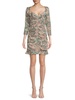 Lozano Print Ruched Silk Blend Mini Dress