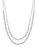 Tezoro Convertible Rhodium Plated Cubic Zirconia Dual Strand Necklace