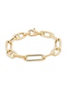 14K Yellow Goldplated Sterling Silver Mariner & Paperclip Link Chain Bracelet