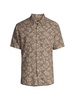 Leaf Print Linen Blend Shirt