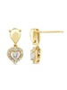 14K Yellow Gold & 0.5 TCW Lab Grown Diamond Heart Drop Earrings