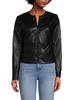 Splitneck Faux Leather Jacket