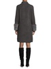 Faux Fur-Cuff Mini Sweater Dress