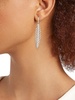 Vanessa Rhodium Plated & Cubic Zirconia Feather Dangle Earrings