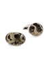 Rhodium Plated Sterling Silver & Ammonite Cufflinks