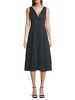 Tamara Pleated Dot Chiffon Midi Dress