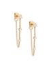 14K Yellow Gold & 0.244 TCW Diamond Chain Drop Earrings