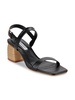 Stacked Heel Leather Sandals