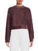 Drop Shoulder Corduroy Cropped Sweatshirt