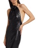 Danz Faux Leather Appliqué Column Gown