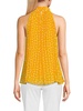 Polka Dot Pleated Chiffon Top