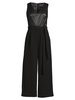 Mix Media Cropped Jumpsuit