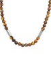 ​Tigers Eye, Hematite & Stainless Steel Beaded Necklace