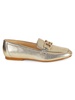 Goldtone Leather Bit Loafers