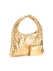 Mini Haven Metallic Woven Leather Top Handle Bag