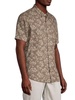 Leaf Print Linen Blend Shirt