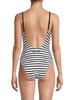 Bow French Striped One-Piece Swimsuit