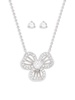 Bella 2-Piece White Rhodium Plated & Cubic Zirconia Earrings & Necklace Set