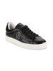 Logo Textured Leather Low Top Sneakers