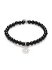 Rhodium Plated Sterling Silver & Onyx Beaded Bracelet