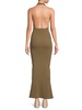 Plungeneck Ribbed Maxi Dress