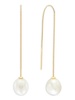 14K Yellow Gold & 9.5-10MM Freshwater Pearl Threader Earrings