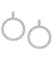 ​Tezoro Rhodium Plated & Cubic Zirconia Circle Dangle Earrings