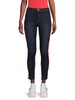 Mid Rise Side Striped Cropped Skinny Jeans