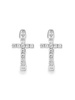 14K White Gold & 0.13 TCW Diamond Cross Huggie Earrings