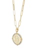 14K Goldplated Sterling Silver & 0.1 TCW Diamond Jesus Pendant Necklace