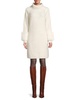 Faux Fur-Cuff Mini Sweater Dress