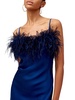 Boheme Feather Trim Mini Slip Dress