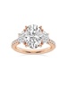 Build Your Own Collection 14K Rose Gold Three Stone Lab Grown Diamond Engagement Ring