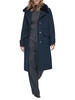 Olpae Faux Fur Collar Wool Blend Trench Coat