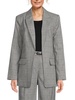 Houndstooth Open Front Blazer