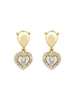 14K Yellow Gold & 0.5 TCW Lab Grown Diamond Heart Drop Earrings