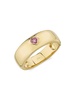 14K Yellow Gold & Pink Sapphire Heart Band Ring