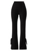 Long Lou Bow-Detailed High-Rise Velvet Pants