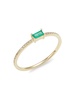 14K Yellow Gold, Emerald & Diamond Ring/Size 7