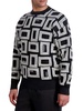 Men's Monogram Raised Jacquard Wool Sweater