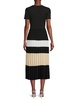 Colorblock Accordion Pleat Midi Dress