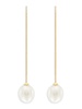 14K Yellow Gold & 9.5-10MM Freshwater Pearl Threader Earrings