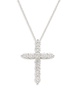 14K White Gold & 0.95 TCW Lab-Grown Diamond Cross Pendant Necklace